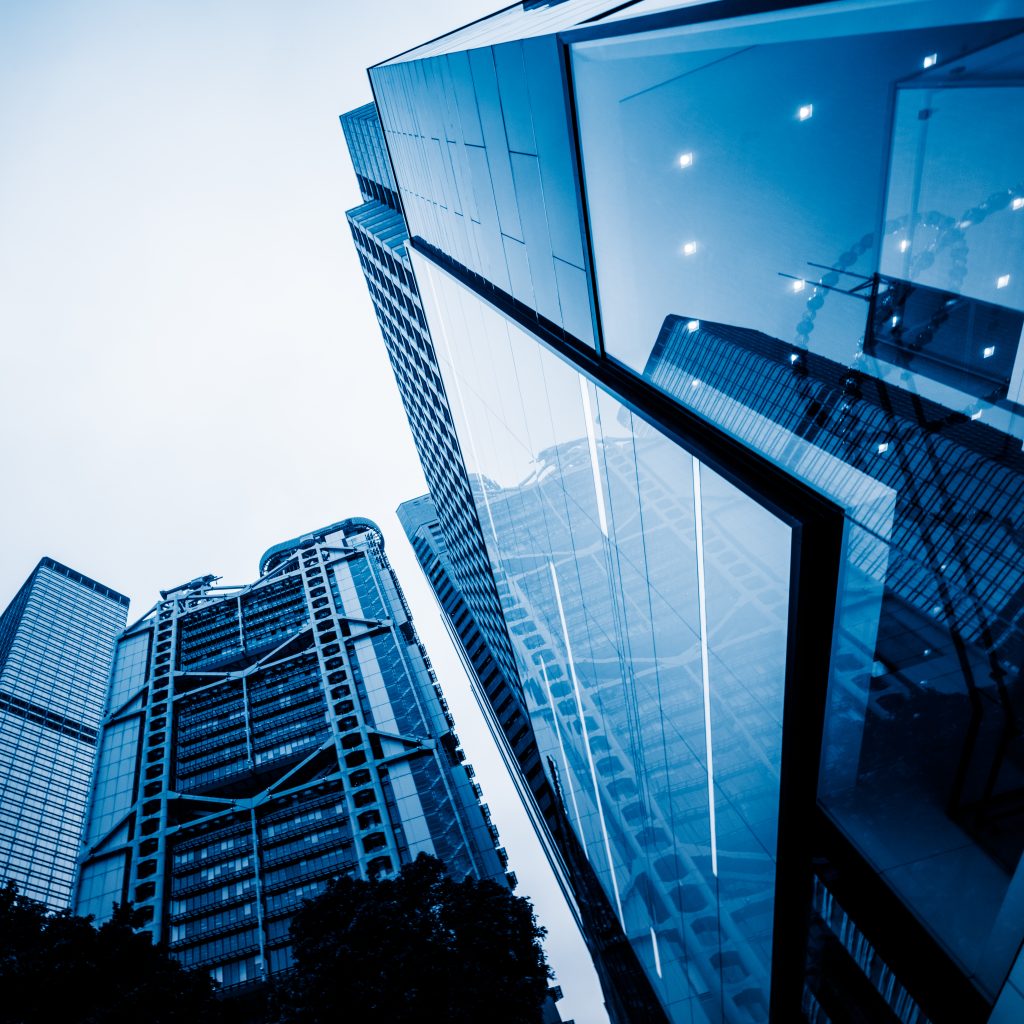 low angle view of skyscrapers low angle view of skyscrapers in Shenzhen,China.
